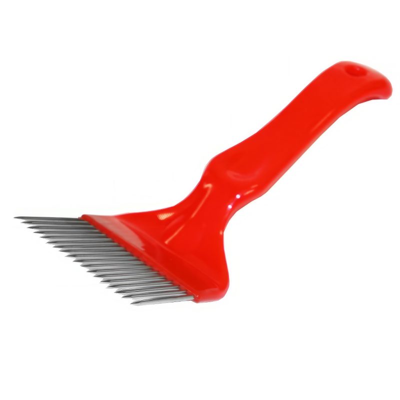 Ekonomisk avtäckningsgaffel – 18 nålar i rostfritt stål, plastskaft (7 cm) - Bild 2