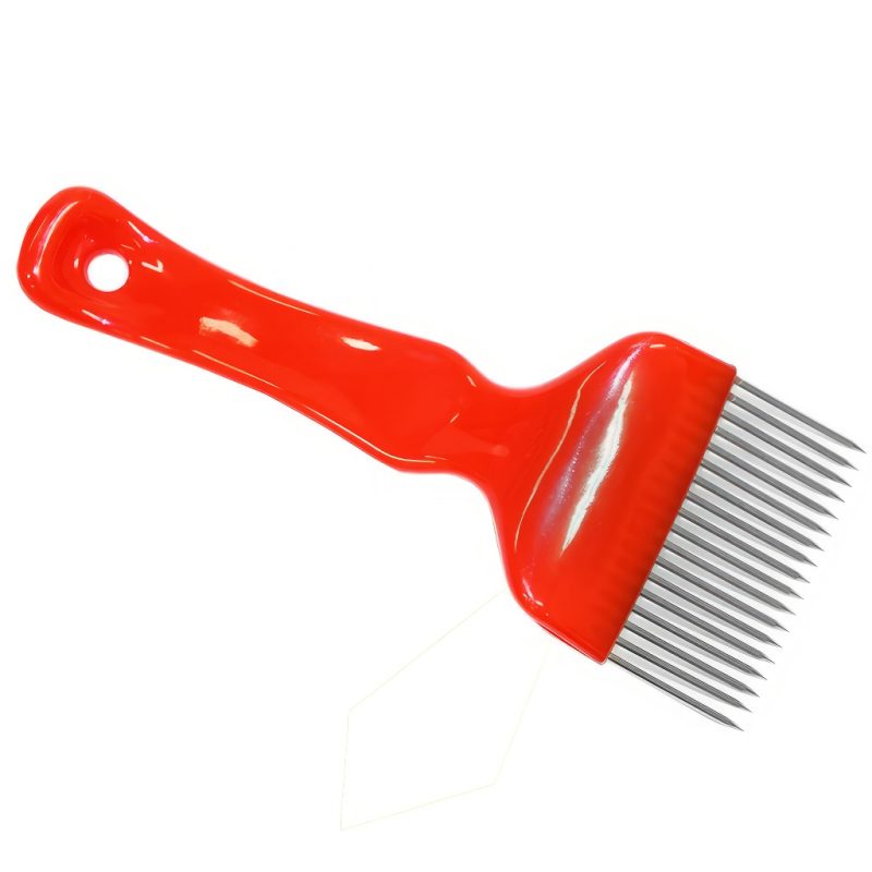 Ekonomisk avtäckningsgaffel – 18 nålar i rostfritt stål, plastskaft (7 cm) - Bild 4